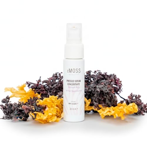 Sea Moss Infused Pressed Serum Concentrate with Hyaluronic Acid, Oil-Free, Vegetable Ceramides, and Vitamins A,C,E to Plump and Tighten Skin ? Anti-Age for All Skin Types