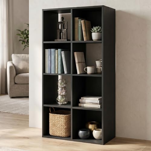 8 Cube Storage Organizer - Black Bookcase with Versatile Shelving - Variation of THIS Listing