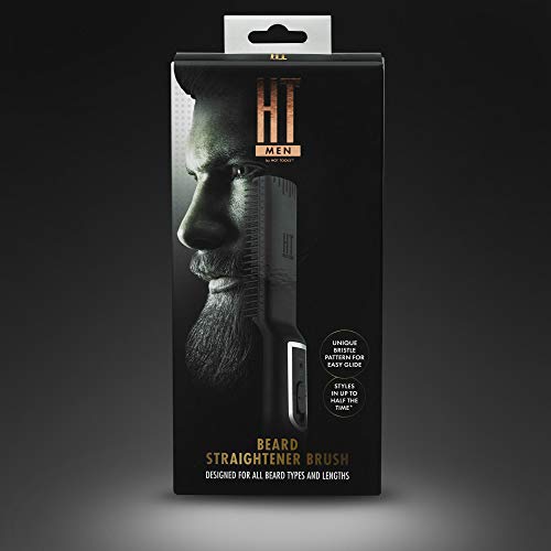 Men's Beard Straightener Brush - Hot Tools Ceramic & Tourmaline, Up to 410°F