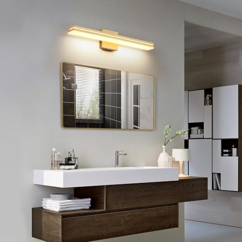 SineRise 24-Inch Gold Modern LED Bathroom Vanity Light Fixture, Dimmable, 3000K-6000K