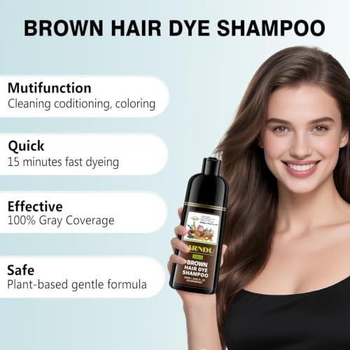 Brown Hair Dye Shampoo with Botanicals - Natural Hair Color & Gray Coverage - Variations of THIS listing