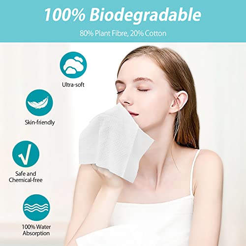Disposable Face Towels Large 10x12 Inches 200 Count - Pink Cotton Pack of 4