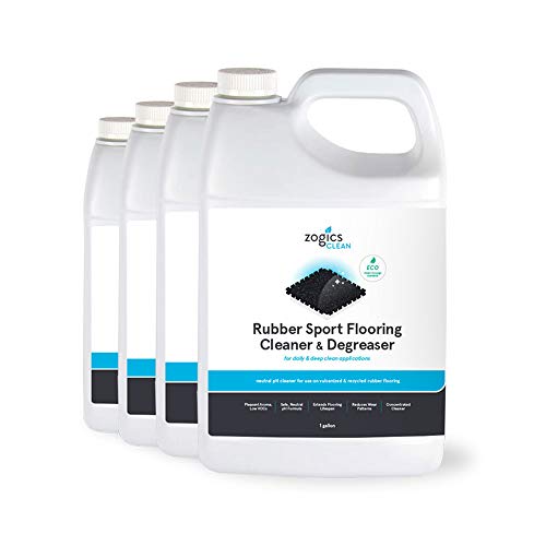 Heavy Duty Rubber Floor Cleaner & Degreaser - 4 Gallons - Protects Gym Surfaces