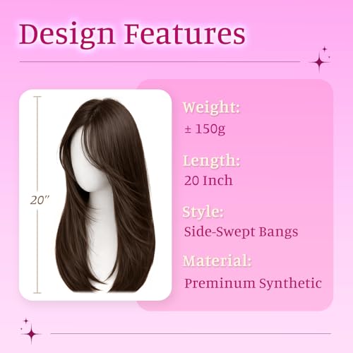 Dark Brown 20-Inch Clip-In Hair Topper for Thinning Hair - Easy Wear & Natural Look