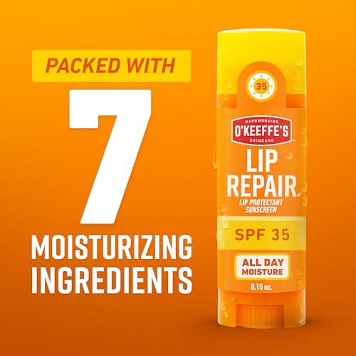 O'Keeffe's Lip Repair SPF 35 Lip Balm Stick - Sun Protection, Dry & Cracked Lips, Pack of 6