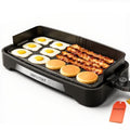 SENSCHEF 20x12 Inch Electric Nonstick Griddle - Foldable Anti-Mess Shield, 1700W, Midnight Black