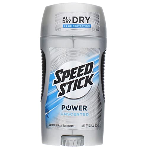 Speed Stick Power Unscented Anti-Perspirant Deodorant Stick 3 oz Pack of 8 - Scent-Free, Long-Lasting Protection