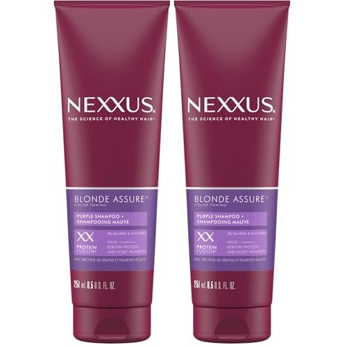 Nexxus Blonde Assure Purple Shampoo, For Blonde Hair Color Care Shampoo, Keratin Protein 8.5 oz, (Pack of 2)
