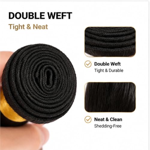 Blonde Straight Human Hair Bundles - 10, 12, 14 Inch, Double Weft, Virgin Brazilian
