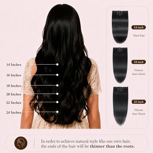 Ranyalulu 14 Inch Balayage Clip-In Hair Extensions 80g - Chocolate Brown to Caramel Blonde