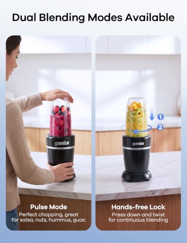 Ganiza 1300W Personal Smoothie Blender & Grinder - Black