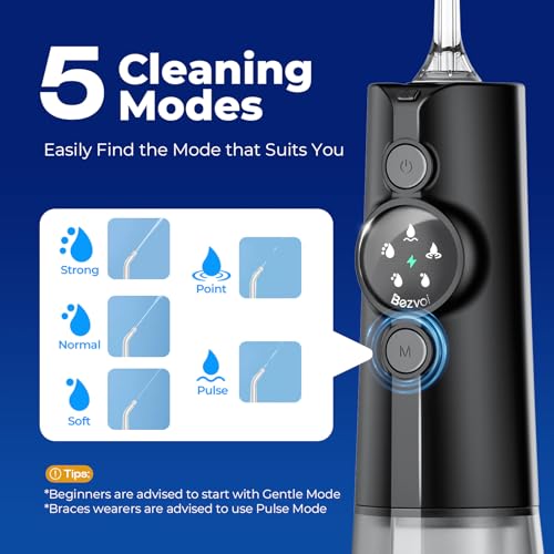 Cordless Water Flosser for Braces 5 Modes 300ML Tank Portable Oral Care