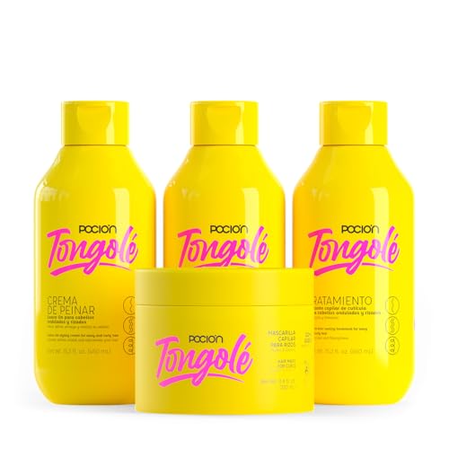 La Pocion Tongolé Curly Hair Care Kit - Hydrating Shampoo, Conditioner, Hair Mask & Leave-In