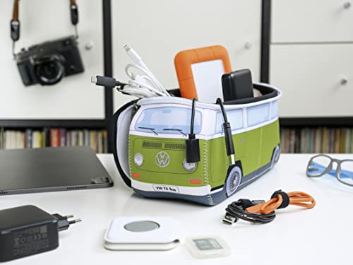 Large Green VW T2 Bus Camper Toiletry Bag - Waterproof Neoprene Cosmetic Case
