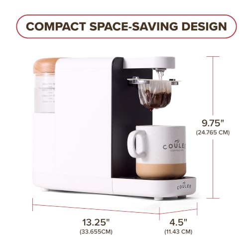 Mini Plastic-Free Pour Over Coffee Maker - White, Single Serve