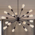 Black 18-Light Sputnik Chandelier | Farmhouse Ceiling Light Fixture