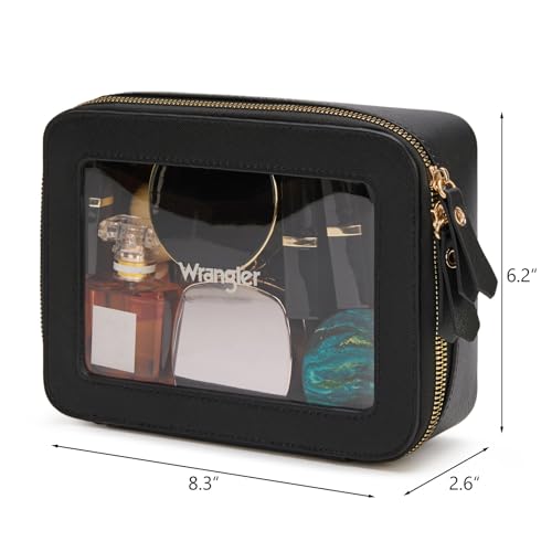 Wrangler Clear Makeup Bag Organizer Large Black – TSA Travel Toiletry Bag