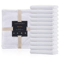 CRAFTSWORTH Cotton Washcloths Set (12x12 Inches,Pack of 12) -650 GSM 100% Ring Spun Cotton - Premium Quality Highly Absorbent and Soft Feel Face Cloth Fingertip Towels - White