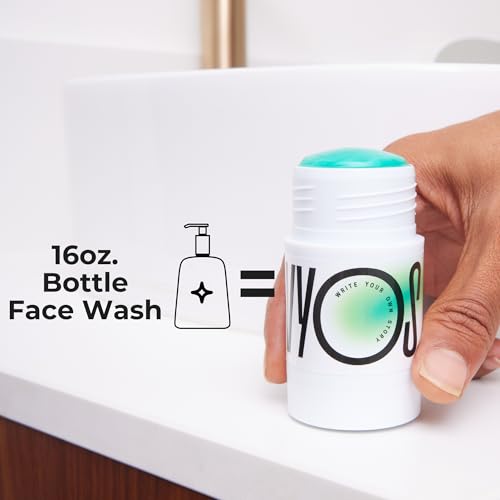 WYOS Face Cleanser Stick for Men ? Hydrating Glycerin Formula Deep Cleans Without Drying, Removes Sweat, Oil & Dirt, Gentle on Sensitive Skin, Solid Facial Wash, Leak-Proof & TSA-Friendly 3 Pack