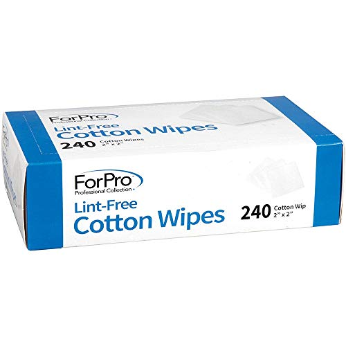 ForPro Lint-Free Cotton Wipes Pack of 6 - 240 Count, 2x2 Inches