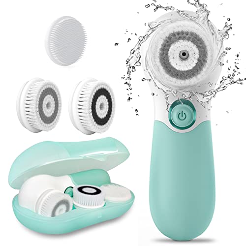 Facial Cleansing Brush Set with 3 Replacements - Deep & Gentle Skin Care