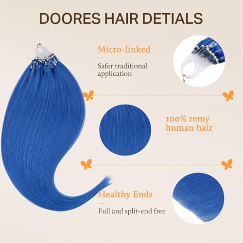 DOORES 9A Grade Human Hair Extensions - Real Remy Hair, Easy Clip-In, Vibrant Color
