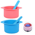 2pcs Wax Pot Liner, Silicone Wax Melt Warmer Liner with 2pcs Blue Silicone Wax Spatula Wax Warmer Liners Reusable Compatible with 16oz Electric Waxing Kit (Pink, Blue)