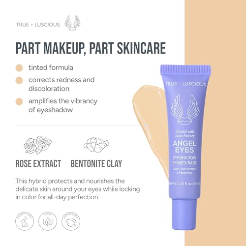 True + Luscious Angel Eyes Eyeshadow Primer Medium - 16-Hr Hydrating, Crease-Proof Base