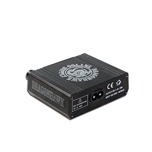 Dragonhawk LCD Dual Tattoo Machine Power Supply with Foot Pedal & Clip Cord - Black