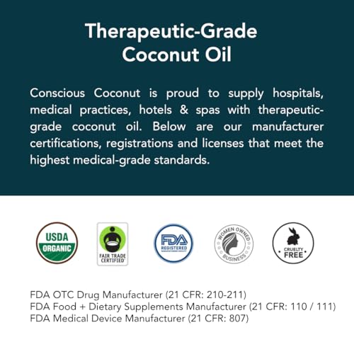 Organic Coconut Oil for Skin and Hair Care - Cold-Pressed Virgin 9 oz Jar