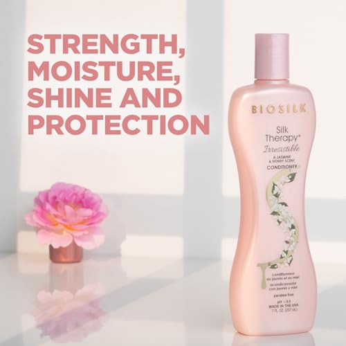 BioSilk Irresistible Collection Silk Therapy Conditioner,Moisturizes & Conditions Hair,Jasmine & Honey Scent,Sulfate,Paraben,&-Cruelty-Free,7 Oz,(Pack of 2)