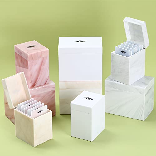 5-Layer Acrylic Eyelash Storage Box with 5 Pallets - Pink Marble Organizer for False Eyelash Display