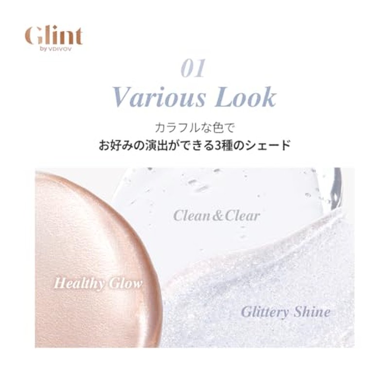 Glint Liquid Gel Highlighter (Dewy Moon, 0.1oz) - Multi-Use Face & Body Gloss for Smooth Glow, Long-Lasting Illuminator Balm for Healthy Radiance. Korean Makeup. Eyes, Cheeks