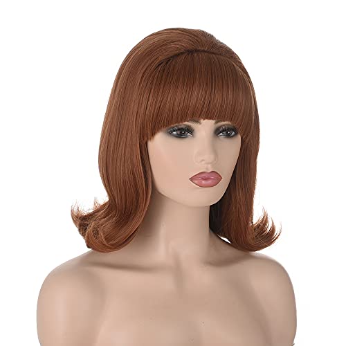 Vintage 70s Pinup Wig for Women - Ginger Beehive Style Halloween Costume Hair
