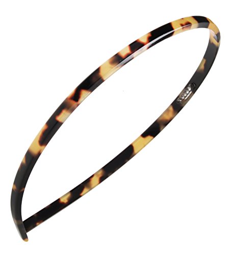 France Luxe Ultracomfort Thin Headband Tokyo Tortoise 1/8” - Elegant Minimalist Hair Accessory