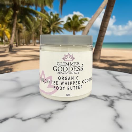 Organic Whipped Coconut Oil Body Butter Unscented - 8oz, Natural & Nourishing