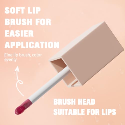 4 Pcs Hydrating Lip Gloss, ICE/MOON/SILK/PETAL High Moisturizing Oil Tint with Hyaluronic Acid, High Shine for Plumper Looking Lips (#A)