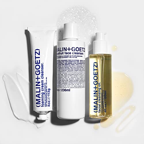 MALIN+GOETZ Foaming Cream Cleanser | Gentle Daily Cream-to-Foam Face Wash with Jojoba Milk, Prebiotics + Ceramide-Rich Glycolipids | Non-Stripping, pH-Balanced Formula | Vegan + Cruelty-Free (4 Fl Oz)