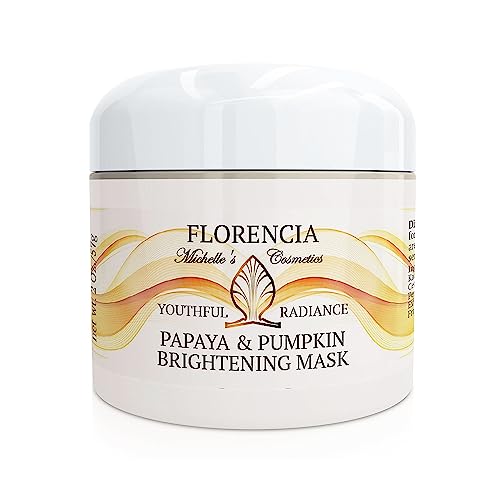 Florencia Papaya & Pumpkin Brightening Mask - Soft and Creamy, Gentle Exfoliating Facial Mask for Smoother, Brighter, Revitalized Complexion - Exfoliate, Renew and Glow, 2 oz