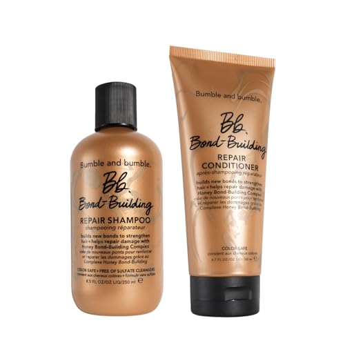 Hair Repair Shampoo & Conditioner Set for Damaged Curly Wavy Straight Hair - Bond-Building