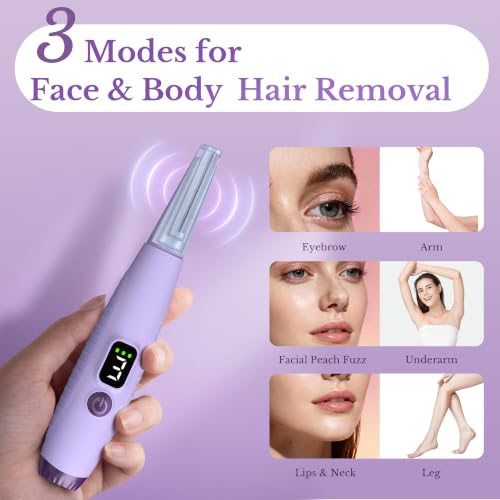 Purple Sonic Dermaplane Razor for Women Face, Peach Fuzz & Dead Skin Removal