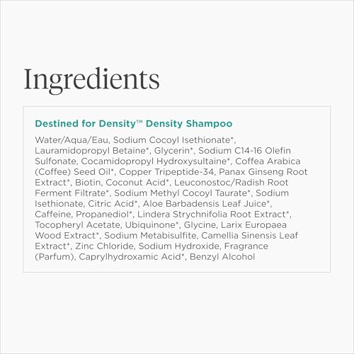 Briogeo Destined For Density Caffeine + Biotin Peptide Density Shampoo, Increases Hair Thickness and Volume for Fine or Thinning Hair, Vegan, Cruelty-Free, 8 fl oz