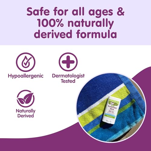 Mineral Sunscreen Stick SPF 50 for Kids - 3 Pack, Water-Resistant, SPF 50, No Worry Ingredients