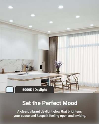 Sunco 12 Pack 6 Inch Canless LED Ultra-Slim Recessed Light, 14W-100W