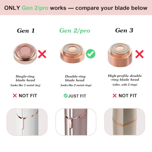 tuokiy Gold Replacement Heads for Flawless Gen 2 Hair Remover - 8 Pack