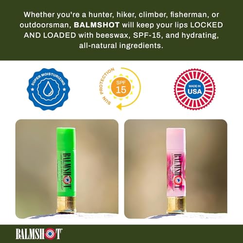 Lip Balm 4-Pack with SPF 15 - Mint & Vanilla Mint, Beeswax, Rugged Brass Tube
