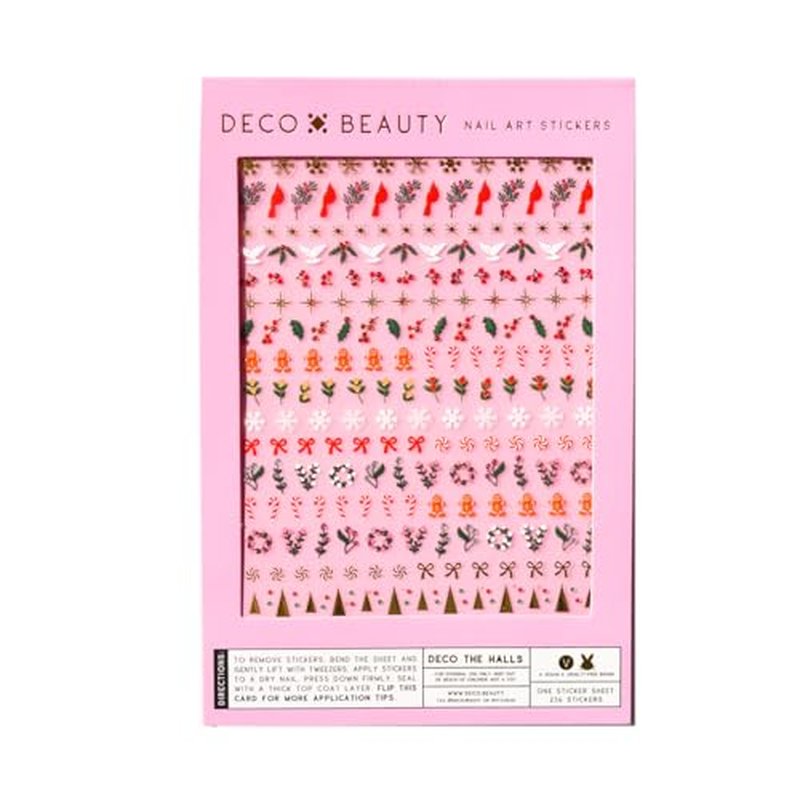 Deco Beauty Deco The Halls- Super Thin & Easy-to-Apply Nail Art with the Cutest Designs - Durable & Long-Lasting Nail Art Stickers and Decals for Women, for DIY At-Home Manicures & Salon-Quality Nails