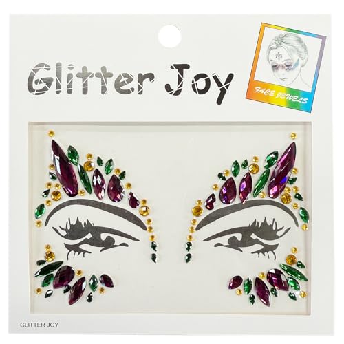 Halloween Face Gems Face Jewels Sticker Eyes Body Gem Sticker Temporary Face Tattoos,5-Pack, Multi-Color