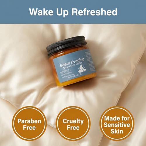 Sweet Bee Organics Magnesium Butter, Topical Magnesium Cream for Muscle Comfort & Relaxation, Shea & Mango Butter, 4 oz