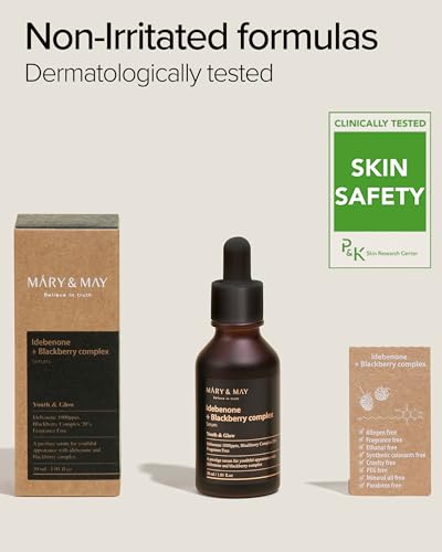 Mary&May Idebenone Blackberry Face Serum 1.01 Fl Oz - Antioxidant Skin Care